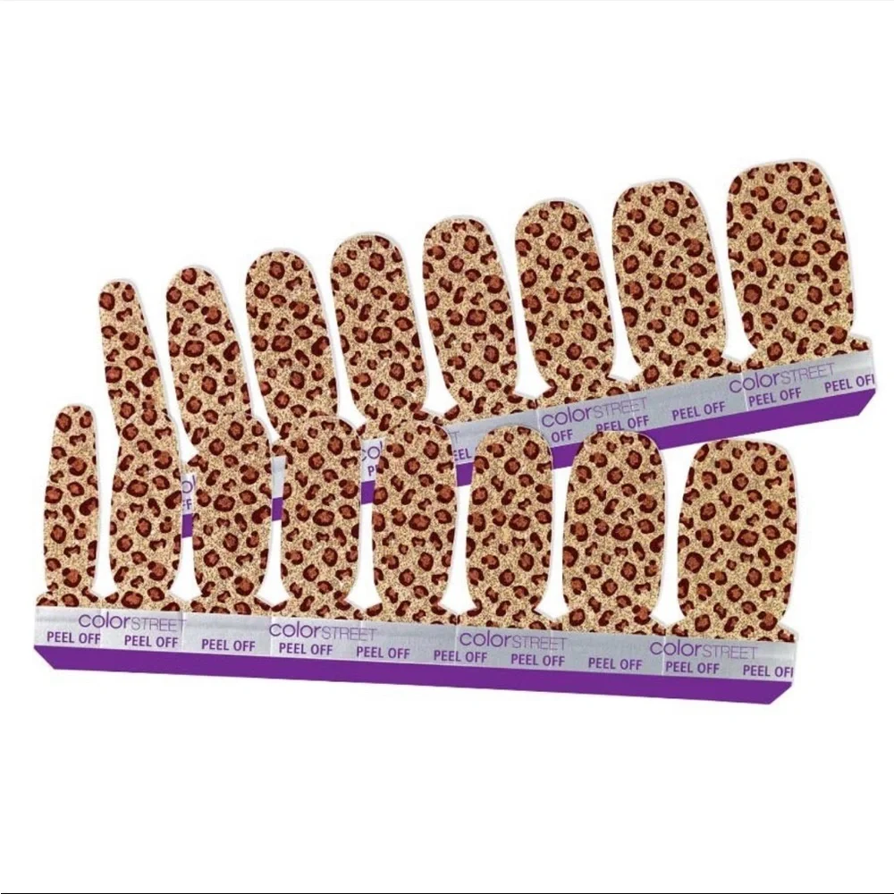 *Retired* Color Street: Safari Chic | Leopard Print Glitter Gold Brown Animal